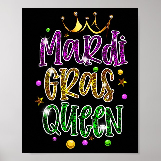 Affiche Mardi Gras Queen Parade Costume Party Femmes Cadea (Devant)