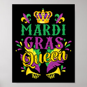 Affiche Mardi Gras Queen Parade Costume Party Femmes Fille