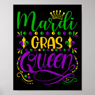 Affiche Mardi Gras Queen Parade Costume Party Femmes Mardi