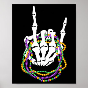 Affiche Mardi Gras Rocker Skeleton Rock Housse Musique L