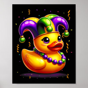 Affiche Mardi Gras Rubber Duck New Orlean Carnival Festiva