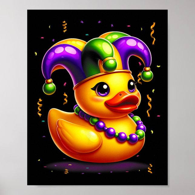 Affiche Mardi Gras Rubber Duck New Orlean Carnival Festiva (Devant)