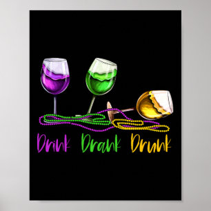Affiche Mardi Gras Tenue Pour Femmes Hommes Vins Fête Boir