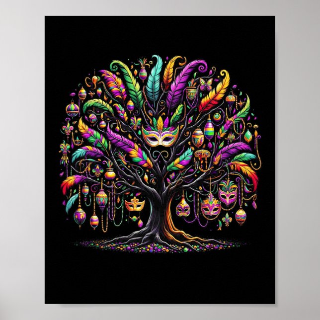 Affiche Mardi Gras Tree Beads New Orleans Festival (Devant)