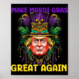 Affiche Mardi Gras Trump 2025 Drôle Mardi Gras Grand