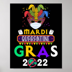 Affiche Mardi Quarantine Gras 2022 Festival Visage Masque