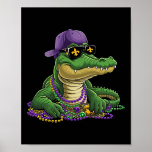 Affiche Mardigator Mardi Gras Alligator Costume Hommes Fem