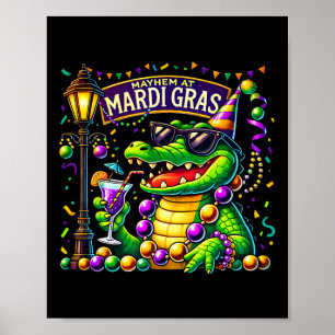 Affiche Mardigator Mardi Gras Alligator Costume Hommes Fem