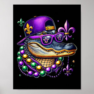 Affiche Mardigator Mardi Gras Alligator Costume Hommes Fem