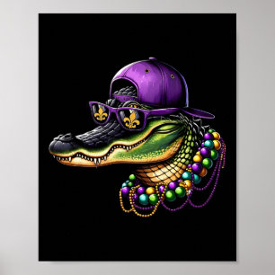 Affiche Mardigator Mardi Gras Alligator Costume Hommes Fem