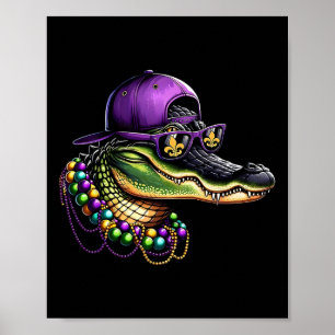 Affiche Mardigator Mardi Gras Costume Alligator Carnaval B