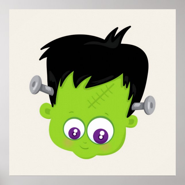 Affiche Mare Green Frankenstein Monster face Halloween (Devant)