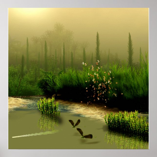 Affiche marécage brumeux (Devant)