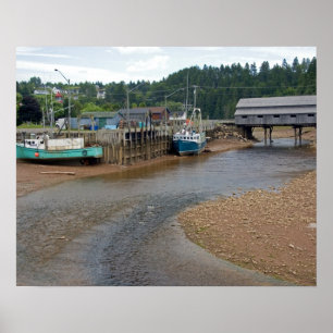 Affiche Marée basse à la baie de Fundy à St. Martins, Nouv