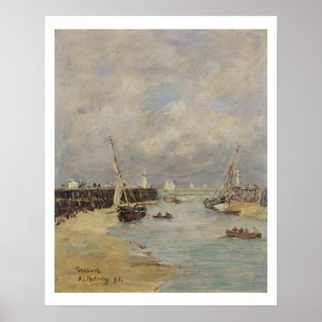 Affiche Marée basse à Trouville, 1895 (huile sur panneau) (Devant)