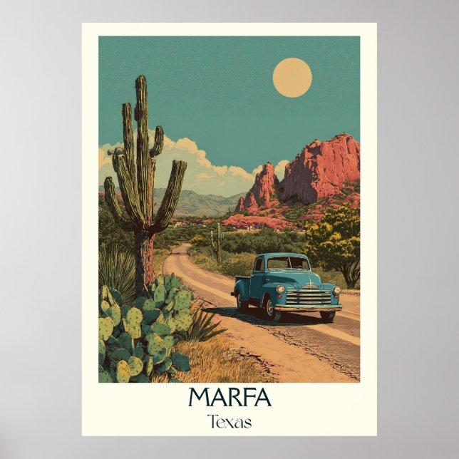 Affiche Marfa Texas Desert Vista Art (Devant)