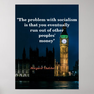 Affiche Margaret Thatcher Cite Sur Le Socialisme