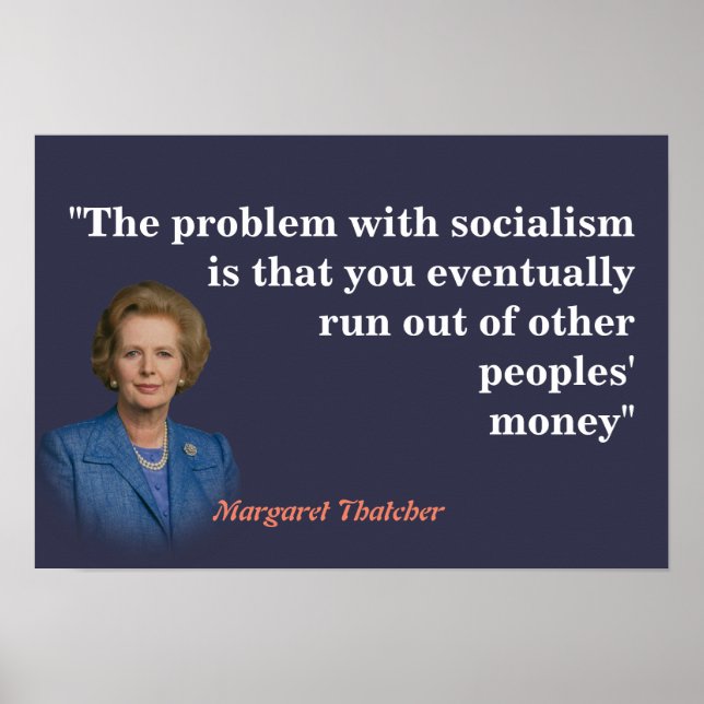 Affiche Margaret Thatcher Cite Sur Le Socialisme (Devant)