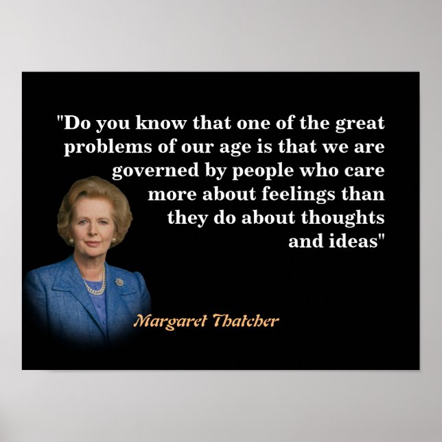 Affiche Margaret Thatcher Cite Sur Les Pensées Et Les Idée (Devant)
