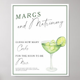 Affiche Margarita Aquarelle Enterrement de vie de jeune fi