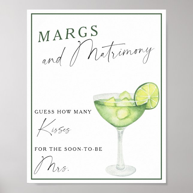 Affiche Margarita Baby shower Combien de baisers (Devant)