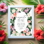 Affiche Margarita Bar Fête des mariées Feuille Tropical Po<br><div class="desc">Poster de Fête des mariées Feuille de Margarita Bar Tropical. Éléments correspondants disponibles. Voir la collection complète ici : https://www.zazzle.com/collections/watercolor_tropical_flowers_and_leaves-119671500108864210</div>