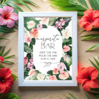 Margarita Bar Fête des mariées Feuille Tropical Po