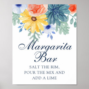 Affiche Margarita Bar Fête des mariées Florale Succulente