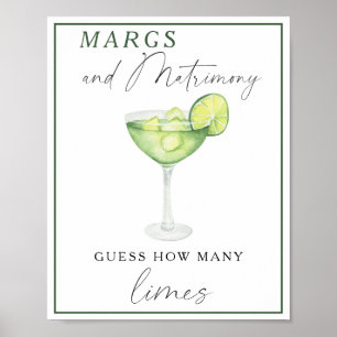 Affiche Margarita Bridal Shower - Combien de citrons verts
