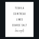 Affiche Margarita Cocktail Recette<br><div class="desc">Margarita Cocktail Recette</div>