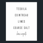 Affiche Margarita Cocktail Recette<br><div class="desc">Margarita Cocktail Recette</div>