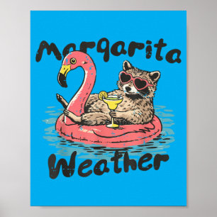 Affiche Margarita de raton laveur drôle ambiance estivale