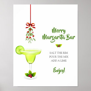 Affiche Margaritas and Mistletoe Christmas Welcome Bar