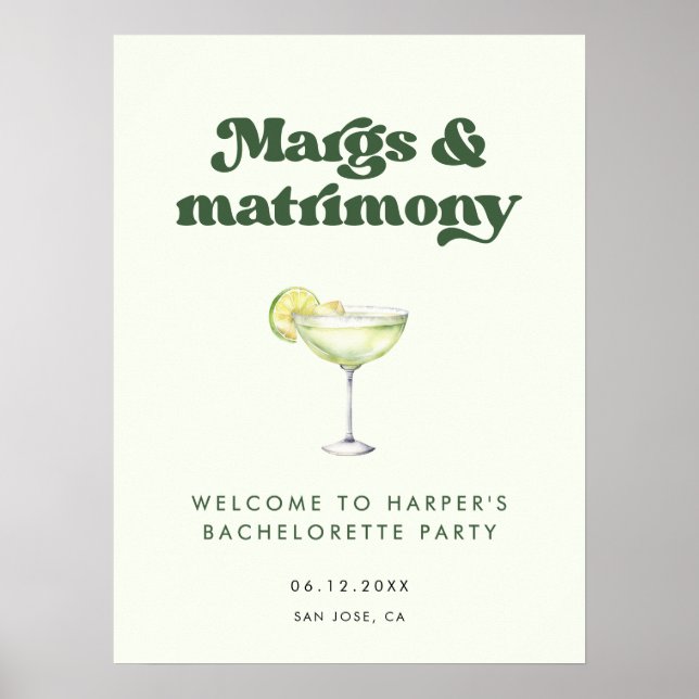 Affiche Marges et mariage Bachelorette Party Bienvenue (Devant)