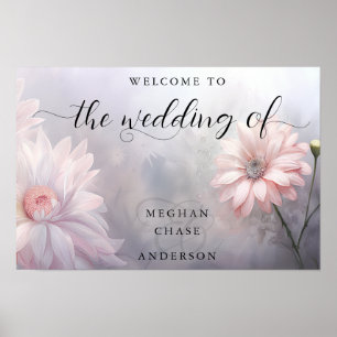 Affiche Marguerite romantique BOHO rose