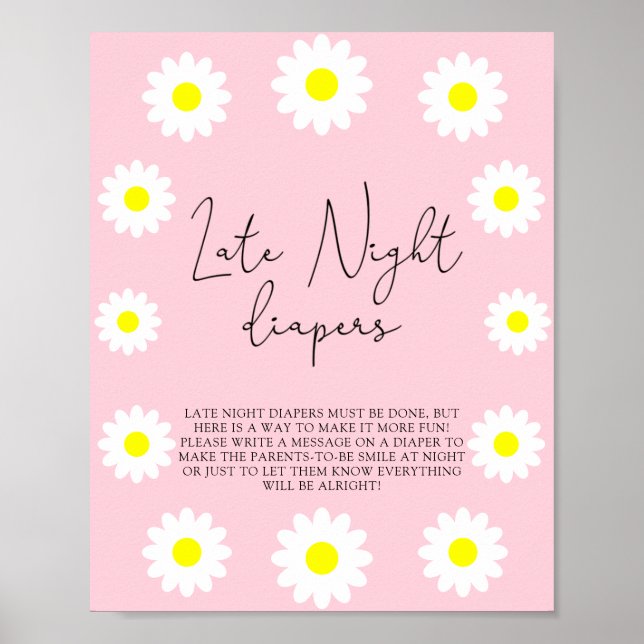 Affiche Marguerites blanches \ Jeu de couches tard la nuit (Devant)