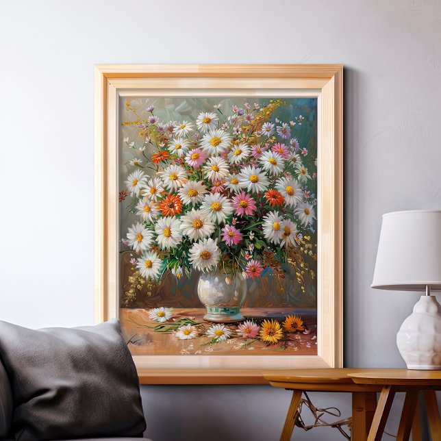 Affiche Marguerites peintes à la gouache colorée (Créateur téléchargé)