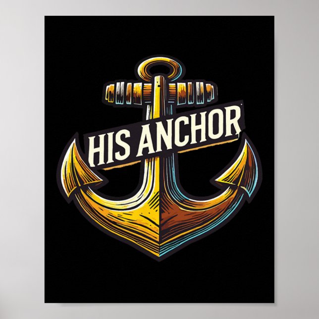 Affiche Mari Bateau Son Ancre Femmes Couple Correspondant  (Devant)
