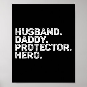 Affiche Mari Daddy Protecteur Héros Drôle Papa Père Vint
