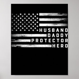Affiche Mari Daddy Protecteur Héros Fête des pères US Drap