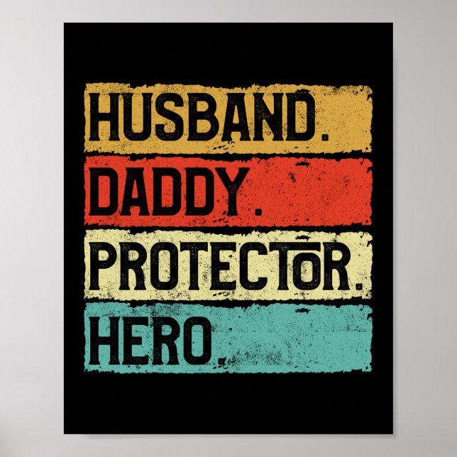 Affiche Mari Daddy Protector Hero Vétérinaire Fête des pèr (Devant)