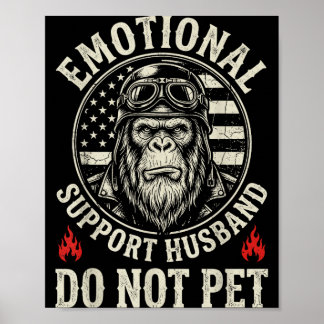 Affiche Mari de soutien émotionnel ne caresse pas le singe