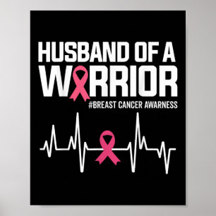 Affiche Mari D'Un Guerrier Pink Ribbon Cancer Du Sein Awa