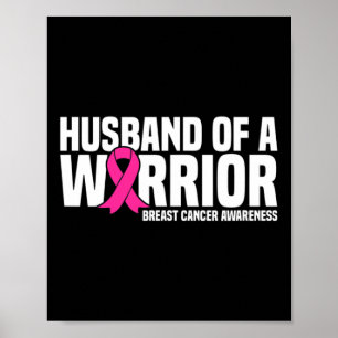 Affiche Mari D'Un Guerrier Pink Ribbon Cancer Du Sein Awa