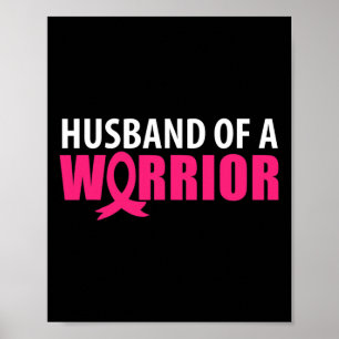 Affiche Mari D'Un Guerrier Pink Ribbon Cancer Du Sein Awa