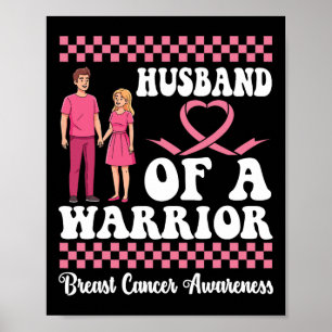 Affiche Mari D'Une Femme Guerrière Sensibilisée Au Cancer