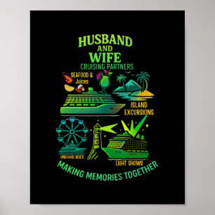 Affiche Mari et femme couple de vacances en croisière asso