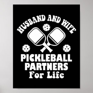 Affiche Mari Et Femme Partenaires De Pickleball Pour La Vi