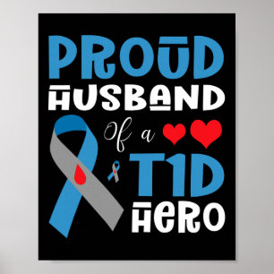 Affiche Mari Fière D'Un Héros T1D De Type 1 Diabète