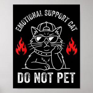 Affiche Mari Support Émotionnel Ne Caressez Pas Drôle Chat